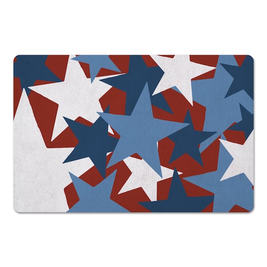 Designs Direct Red, White & Blue Star Pattern Floor Mat